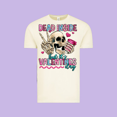Dead Inside But It's Valentines Day Vintage Tee Designed By Jasminsmagicworld
