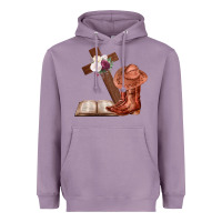 Lavender Boots with Bible and cross Heavyweight Hoodie - Bettercallsaul