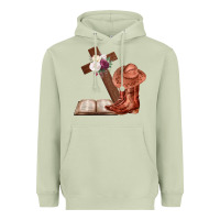Matcha Boots with Bible and cross Heavyweight Hoodie - Bettercallsaul