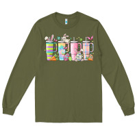 Army Green retro groovy easter Long Sleeve Tee - MaliasSmallBusiness