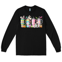 Black retro groovy easter Long Sleeve Tee - MaliasSmallBusiness