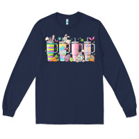 Navy retro groovy easter Long Sleeve Tee - MaliasSmallBusiness