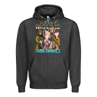 Charcoal Heather Just A Girl Who Loves Farm Animals Zipper Hoodie - BundleAndBundleShop