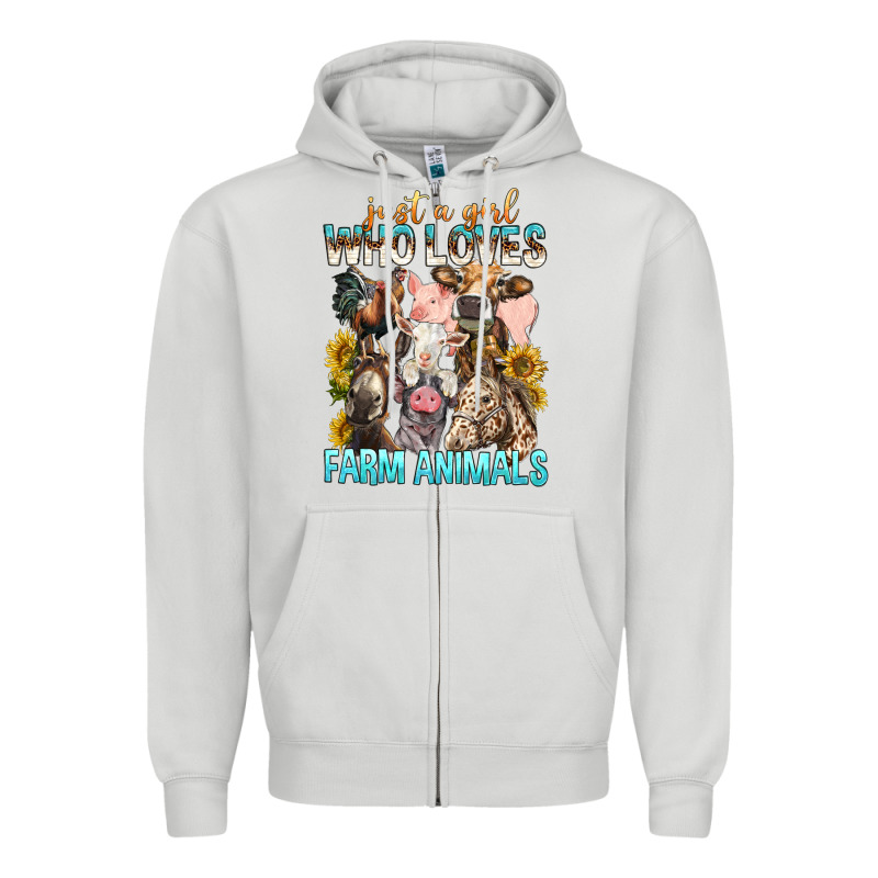 Just A Girl Who Loves Farm Animals Zipper Hoodie by BundleAndBundleShop | Teevron