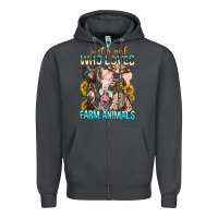 Smoke Just A Girl Who Loves Farm Animals Zipper Hoodie - BundleAndBundleShop