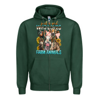 Sports Green Just A Girl Who Loves Farm Animals Zipper Hoodie - BundleAndBundleShop