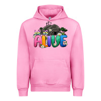 Fuchsia Pink Easter Day He is alive Urban Hoodie - OliviaCreatesArt
