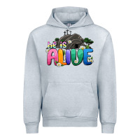 Heather Grey Easter Day He is alive Urban Hoodie - OliviaCreatesArt