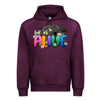 Mauve Wine Easter Day He is alive Urban Hoodie - OliviaCreatesArt