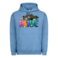 Pigment Pebble Blue Easter Day He is alive Urban Hoodie - OliviaCreatesArt