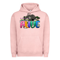 Pigment Salmon Easter Day He is alive Urban Hoodie - OliviaCreatesArt