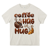 Cream coffee is a hug in a mug Heavy Core Tee - BarkalooDesign