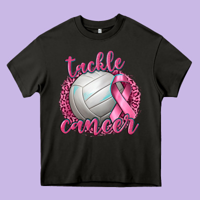 Tackle Cancer Volleyball Heavy Core Tee Designed By Texasbilliewilder