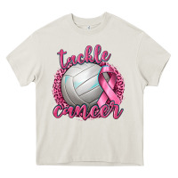 Cream Tackle Cancer Volleyball Heavy Core Tee - texasbilliewilder