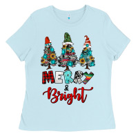 Baby Blue western trees merry and bright christmas Ladies Tee - RanaPortraitStore