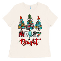 Bone western trees merry and bright christmas Ladies Tee - RanaPortraitStore