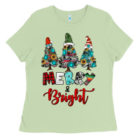 Matcha western trees merry and bright christmas Ladies Tee - RanaPortraitStore