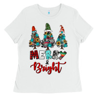 White western trees merry and bright christmas Ladies Tee - RanaPortraitStore