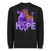 Black hope lavender ribbon all cancers Heavyweight Sweatshirt - NancyCooperArtShop