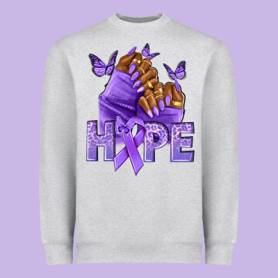 Hope Lavender Ribbon All Cancers Heavyweight Sweatshirt Designed By Nancycooperartshop