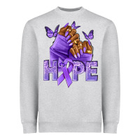 Heather Grey hope lavender ribbon all cancers Heavyweight Sweatshirt - NancyCooperArtShop