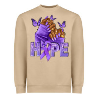 Mushroom hope lavender ribbon all cancers Heavyweight Sweatshirt - NancyCooperArtShop