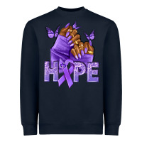Navy hope lavender ribbon all cancers Heavyweight Sweatshirt - NancyCooperArtShop