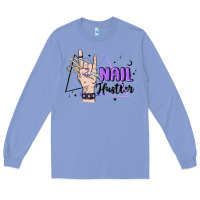 Colony Blue nail hustler Long Sleeve Tee - MaliasSmallBusiness