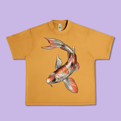 Koi Fish Urban Heavy Tee Designed By Lillyallendesigns