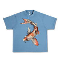 Pebble Blue Koi Fish Urban Heavy Tee - LillyAllenDesigns