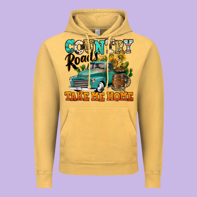 Country Roads Take Me Home Vintage Truck Vintage Hoodie Designed By Jasminsmagicworld