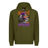 Army Green Black cat apothecary Premium Hoodie - NancyCooperArtShop