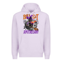 Lilac Black cat apothecary Premium Hoodie - NancyCooperArtShop