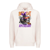Pale Pink Black cat apothecary Premium Hoodie - NancyCooperArtShop
