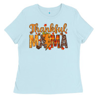 Baby Blue thankful mama Ladies Tee - texasbilliewilder
