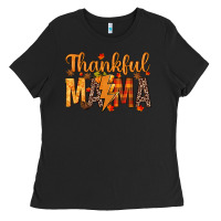 Black thankful mama Ladies Tee - texasbilliewilder