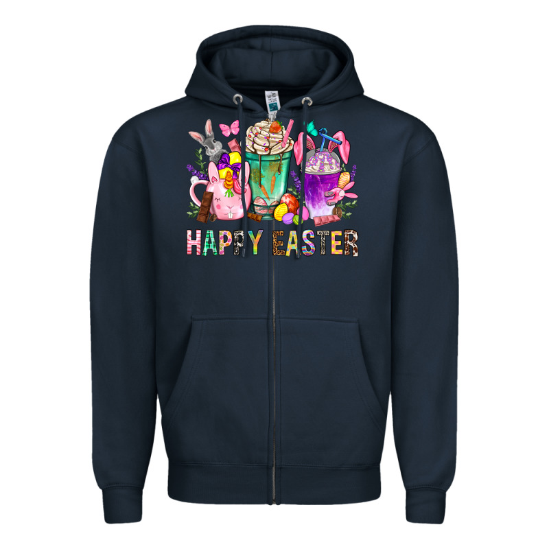 Happy Easter Coffee Cups With Bunny Zipper Hoodie by BundleAndBundleShop | Teevron