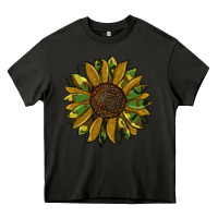 Asphalt camouflage flitter sunflowers Heavy Core Tee - RanaPortraitStore