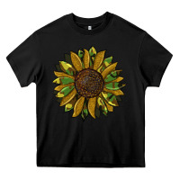 Black camouflage flitter sunflowers Heavy Core Tee - RanaPortraitStore