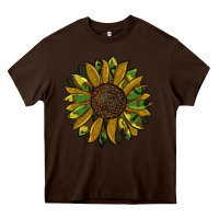 Chocolate Brown camouflage flitter sunflowers Heavy Core Tee - RanaPortraitStore