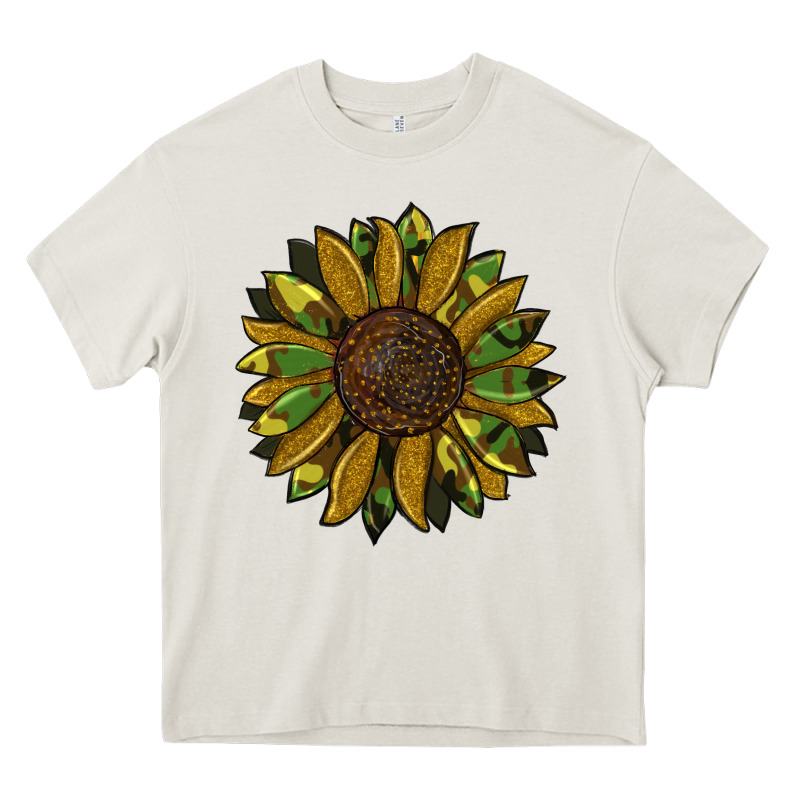 Camouflage Flitter Sunflowers Heavy Core Tee by RanaPortraitStore | Teevron