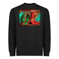 Black country boots Christmas Heavyweight Sweatshirt - Jasminsmagicworld