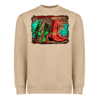 Country Boots Christmas Heavyweight Sweatshirt | Teevron
