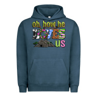 Pigment Midnight Navy Easter Day Oh he loves us Urban Hoodie - OliviaCreatesArt