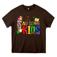 Chocolate Brown i teach au some kids Heavy Core Tee - Zillion Design Studio
