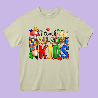 I Teach Au Some Kids Heavy Core Tee Designed By Zillion Design Studio