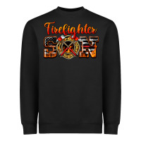Black American Flag Firefighter Son Heavyweight Sweatshirt - LillyAllenDesigns