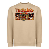 American Flag Firefighter Son Heavyweight Sweatshirt | Teevron