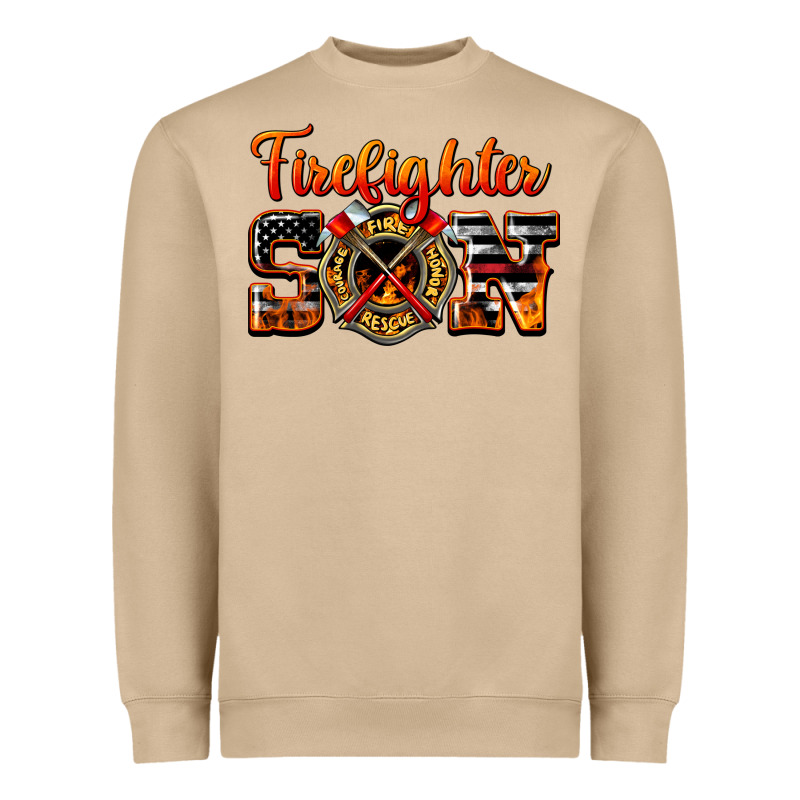 American Flag Firefighter Son Heavyweight Sweatshirt by LillyAllenDesigns | Teevron