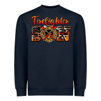 Navy American Flag Firefighter Son Heavyweight Sweatshirt - LillyAllenDesigns